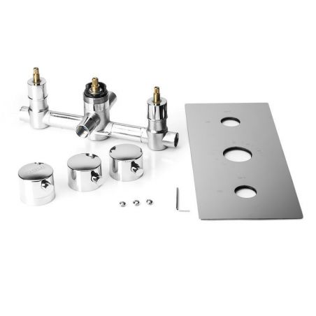 Baterie dus EGO-C2RT3, 2 functii, Termostat, montaj incastrat, finisaj crom Baterie dus EGO-C2RT3, 2 functii, Termostat, montaj incastrat, finisaj crom