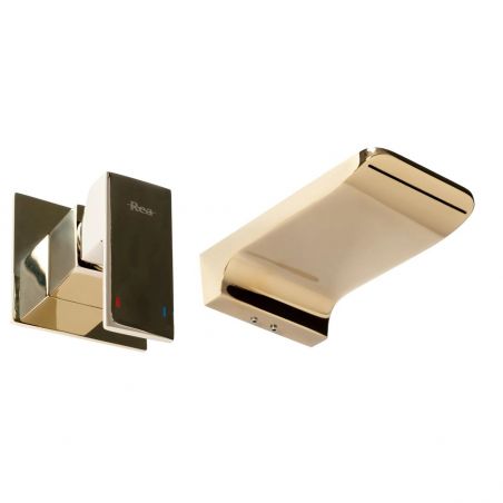 Baterie cada REA Mason Gold, auriu, montaj incastrat in perete, design deosebit