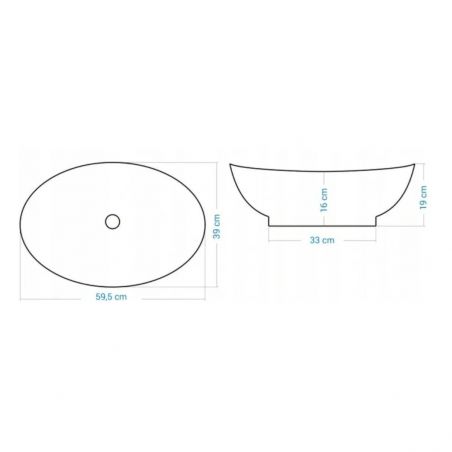Lavoar EGO Wendy, Alb, lucios, 59.5x39 cm, montaj pe blat, ceramica sanitara