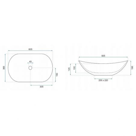 Lavoar EGO Royal 60, Alb, lucios, 60.5x36 cm, montaj pe blat, ceramica sanitara