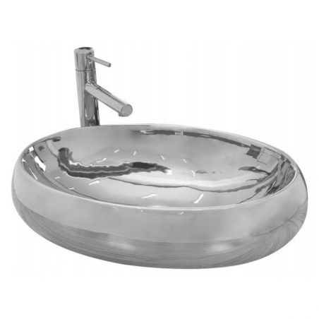 Lavoar EGO Melania S, Argintiu, lucios, 60x40.5 cm, montaj pe blat, ceramica sanitara