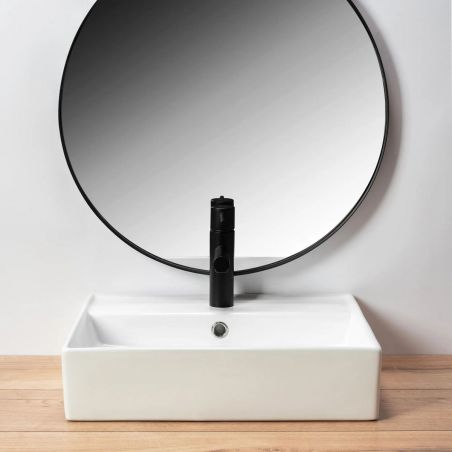 Lavoar EGO Valeria N, Alb, lucios, 50.5x35.5 cm, montaj pe blat, ceramica sanitara, cu gaura baterie si preaplin