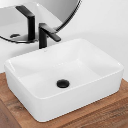 Lavoar EGO Anita N48, Alb, lucios, 48x36.5 cm, montaj pe blat, ceramica sanitara