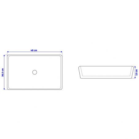 Lavoar EGO Anita N48, Alb, lucios, 48x36.5 cm, montaj pe blat, ceramica sanitara
