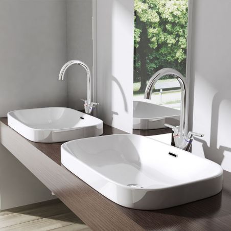 Lavoar EGO 5082, Alb, lucios, 61x40.5 cm, montaj semi-incastrat, ceramica sanitara