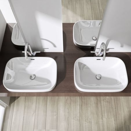 Lavoar EGO 5082, Alb, lucios, 61x40.5 cm, montaj semi-incastrat, ceramica sanitara