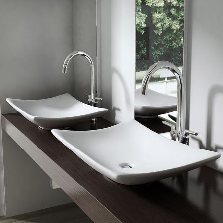 Lavoar EGO 5096, Alb, lucios, 60x40 cm, montaj pe blat, ceramica sanitara Lavoar EGO 5096, Alb, lucios, 60x40 cm, montaj pe blat, ceramica sanitara