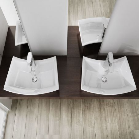 Lavoar EGO 820, Alb, lucios, 58x38 cm, montaj pe blat, ceramica sanitara
