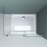 Cabina EGO-17-2, perete fix si usa Glisanta, sticla securizata 8 mm, fara profile metalice, dimensiuni la alegere Cabina EGO-17-2, perete fix si usa Glisanta, sticla securizata 8 mm, fara profile metalice, dimensiuni la alegere