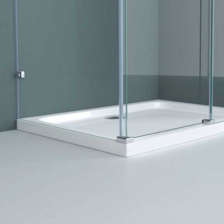 Cabina EGO-17-2, perete fix si usa Glisanta, sticla securizata 8 mm, fara profile metalice, dimensiuni la alegere