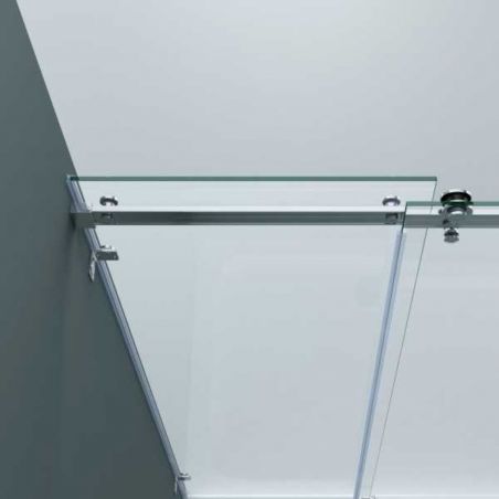 Cabina EGO-17-2, perete fix si usa Glisanta, sticla securizata 8 mm, fara profile metalice, dimensiuni la alegere