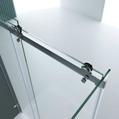 Cabina EGO-17-2, perete fix si usa Glisanta, sticla securizata 8 mm, fara profile metalice, dimensiuni la alegere