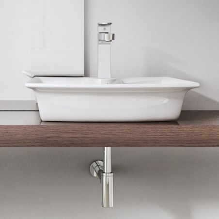 Lavoar EGO 820, Alb, lucios, 58x38 cm, montaj pe blat, ceramica sanitara