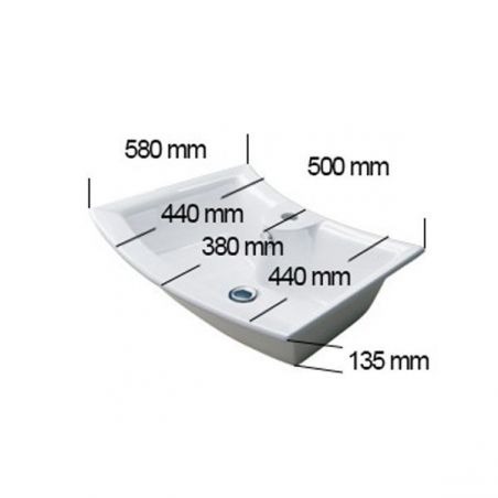 Lavoar EGO 820, Alb, lucios, 58x38 cm, montaj pe blat, ceramica sanitara