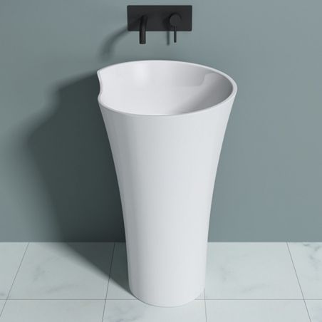 Lavoar stativ EGO 30, Alb, lucios, 53x53x88 cm, montaj podea, compozit marmura