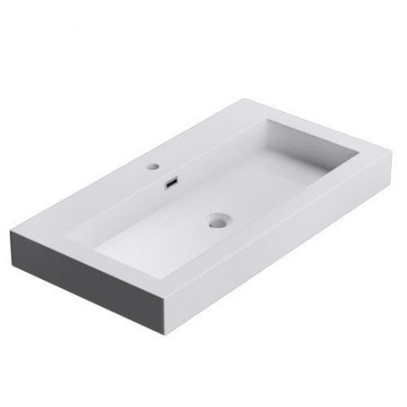 Lavoar EGO 18, Alb, lucios, montaj suspendat sau semi-incastrat, dimensiuni: 60, 73, sau 90 cm, compozit marmura