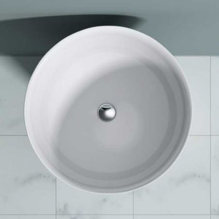 Lavoar stativ EGO 33, Alb, lucios, 50.5x50.5x88 cm, montaj podea, compozit marmura