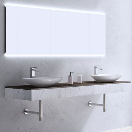 Lavoar EGO 802, Alb, lucios, 59.3x35.1 cm, montaj pe blat, compozit marmura