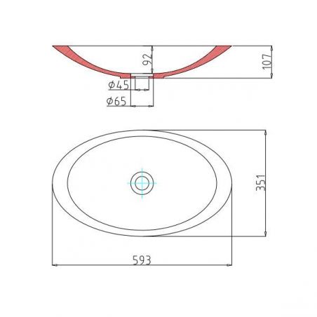 Lavoar EGO 802, Alb, lucios, 59.3x35.1 cm, montaj pe blat, compozit marmura