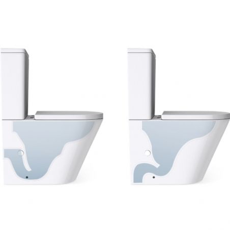 Vas wc Ego-S112T Rimless, rezervor inclus, 63x37 cm, Alb, ceramica sanitara, capac cu inchidere Soft Close