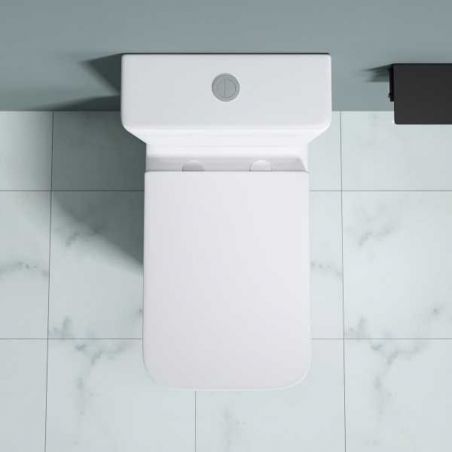 Vas wc Ego-S112T Rimless, rezervor inclus, 63x37 cm, Alb, ceramica sanitara, capac cu inchidere Soft Close
