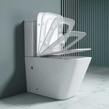 Vas wc Ego-S112T Rimless, rezervor inclus, 63x37 cm, Alb, ceramica sanitara, capac cu inchidere Soft Close