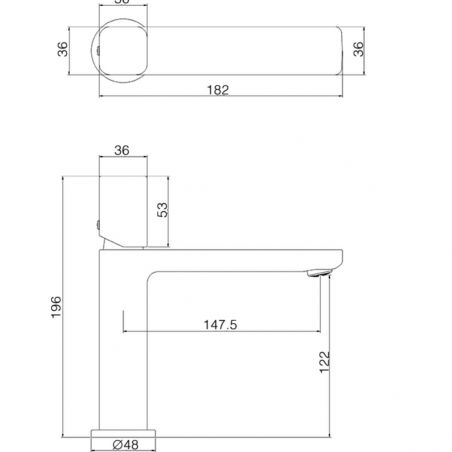 Baterie lavoar Alano, montaj pe lavoar, Crom, perlator Neoperl, design deosebit