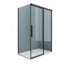 Cabina Ego 12, negru mat, 90 x 100-120 cm, sticla securizata 6mm, perete fix, usa glisanta, Easy Clean
