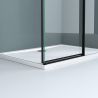 Cabina Ego 12, negru mat, 80, 90, 100 x 100, 120, 140 cm, sticla securizata 6 mm, perete fix, usa glisanta, Easy Clean