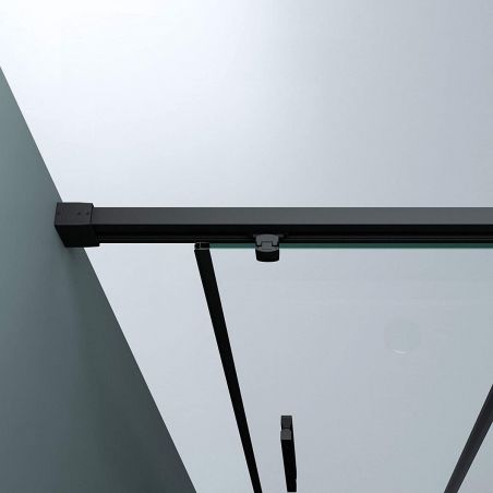 Usa dus Ego 12, negru mat, 100-120-140 x 195 cm, Glisanta, sticla securizata 6 mm, Nano Easy Clean