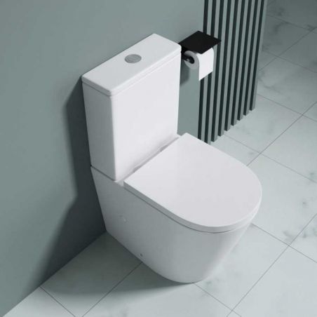 Vas toaleta, wc EGO-179T, pe podea, capac Soft Close, ceramica, 62 x 34 cm