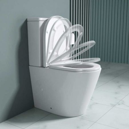 Vas toaleta, wc EGO-179T, pe podea, capac Soft Close, ceramica, 62 x 34 cm