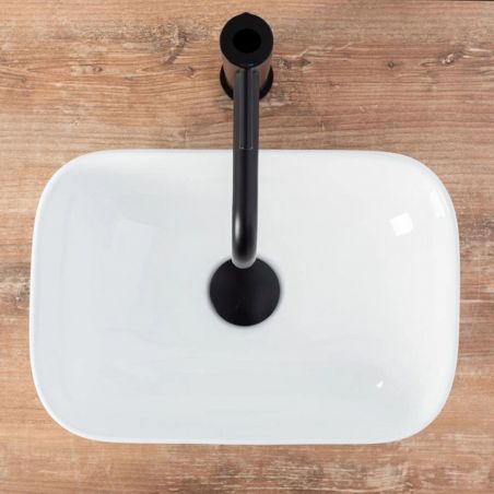 Lavoar REA Belinda Mini, Alb, 36x25 cm, montaj pe blat, ceramica sanitara