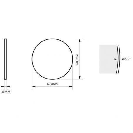 Oglinda rotunda, cadru negru, dimensiuni intre 60-90 cm, Ego-Ventura
