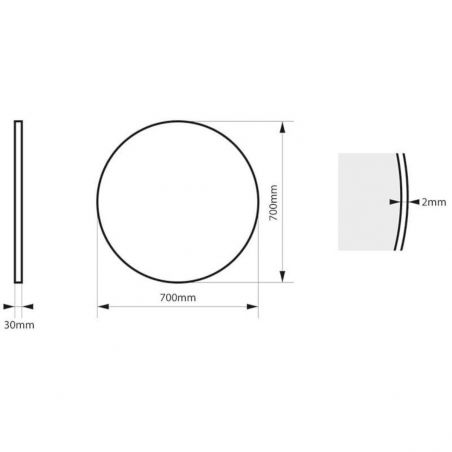 Oglinda rotunda, cadru negru, dimensiuni intre 60-90 cm, Ego-Ventura