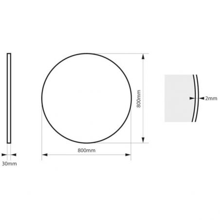 Oglinda rotunda, cadru negru, dimensiuni intre 60-90 cm, Ego-Ventura