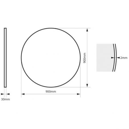 Oglinda rotunda, cadru negru, dimensiuni intre 60-100 cm, Ego-Ventura