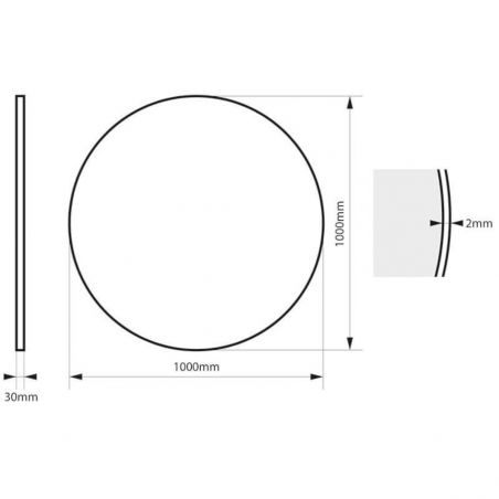 Oglinda rotunda, cadru negru, dimensiuni intre 60-100 cm, Ego-Ventura