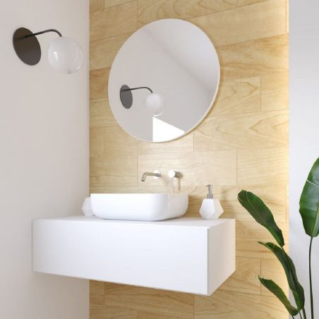 Oglinda rotunda, cadru alb, dimensiuni intre 60-100, Ego-Ventura