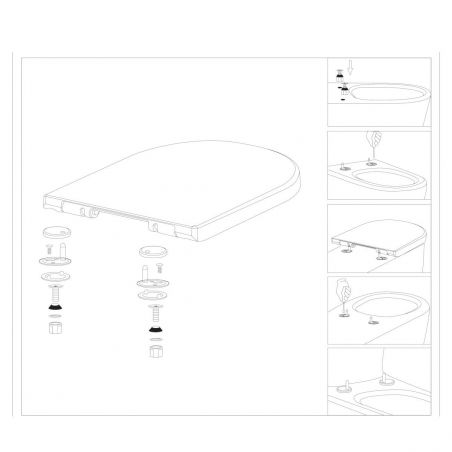 Capac Wc OMNIRES FONTANA, Duroplast, Soft close, Alb Lucios, 43 x 33