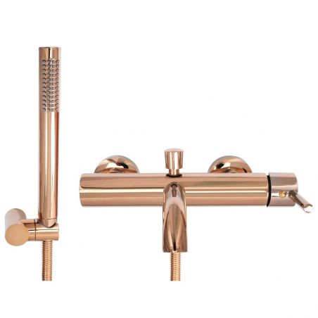 Baterie de cada REA Lungo Rose Gold, montaj pe perete, finisaj auriu roz