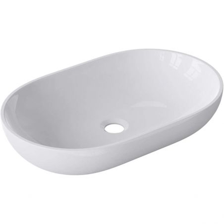Lavoar EGO 808, Alb, mat, 54x34 cm ,montaj pe blat, compozit marmura