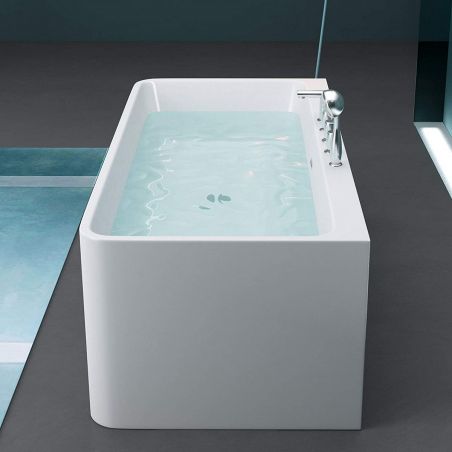 Cada de baie EGO 601S, freestanding, 170 sau 180 cm, baterie integrata cu finisaj crom, acril sanitar termoactiv, alb