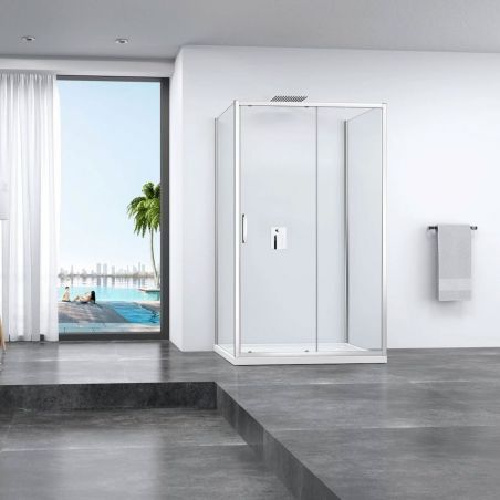 Cabina EGO-Slide, 3 laturi, usa Glisanta, sticla securizata 6 mm, dimensiuni la alegere