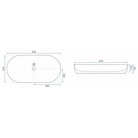 Lavoar REA Cleo 81 Shinny Marmo, imitatie piatra, 81x41 cm, montaj pe blat, ceramica sanitara