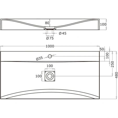 Lavoar EGO 810, Alb, lucios, 60, 80 sau 100 x 48 cm, montaj pe blat sau suspendat, compozit marmura