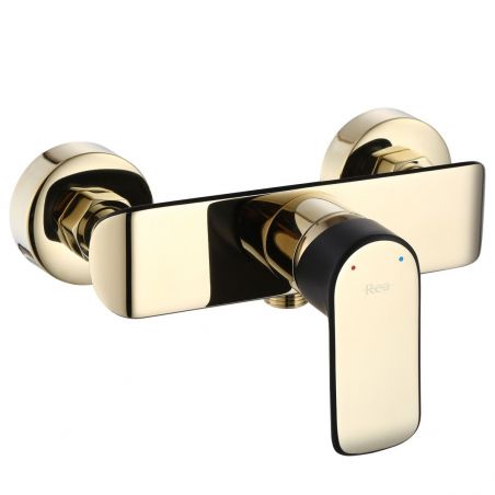 Baterie dus Bloom Black Gold, finisaj Negru Mat/Auriu, galvanizat, montaj pe perete