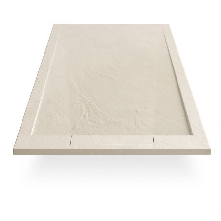 Cadita  de dus, compozit mineral, dimensiuni 70-90 x 90-160 cm, inaltime 2.5 cm, scurgere ascunsa, decupabila, Crem, Antonio