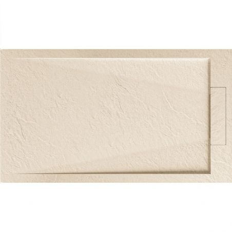 Cadita  de dus, compozit mineral, dimensiuni 70-90 x 90-160 cm, inaltime 2.5 cm, scurgere ascunsa, decupabila, Crem, Antonio