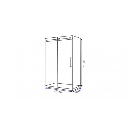 Cabina de dus Marten dimensiuni 80si 90x120x190, sticla securizata, usa culisanta